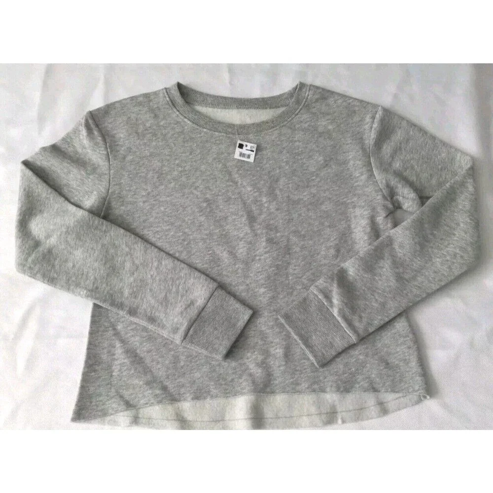 Justice Active Girls Size 10 Gray Long Sleeve Sweatshirt‎ Cropped Fleece Lined